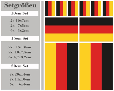 Aufkleber Set Deutschland Autoaufkleber 10 Flaggen Set - Ansicht 2