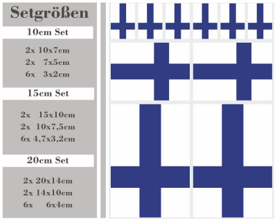 Aufkleber Set Finnland Autoaufkleber 10 Flaggen Set - Ansicht 2