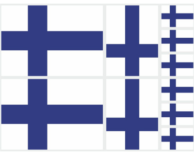 Aufkleber Set Finnland Autoaufkleber 10 Flaggen Set