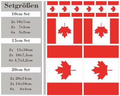 Aufkleber Set Kanada Autoaufkleber 10 Flaggen Set - Ansicht 2