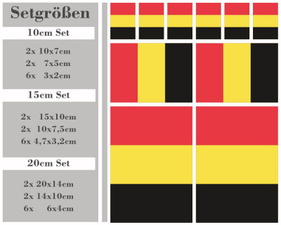 Aufkleber Set Belgien Autoaufkleber 10 Flaggen Set - Ansicht 2