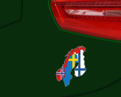 Skandinavien Aufkleber Norwegen-Schweden-Finnland Autoaufkleber Aufkleber
