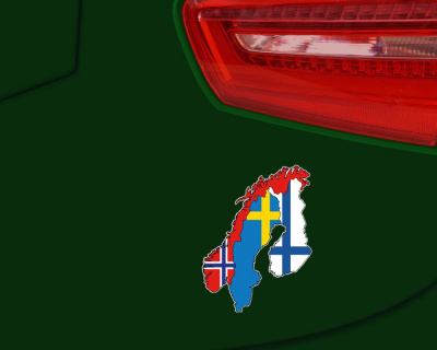 Skandinavien Aufkleber Norwegen-Schweden-Finnland Autoaufkleber - Ansicht 3