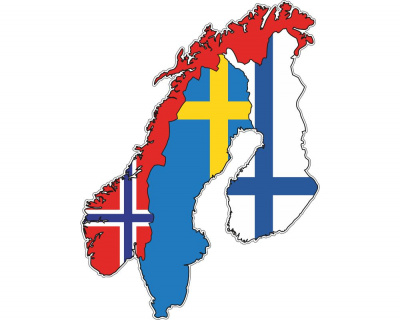 Skandinavien Aufkleber Norwegen-Schweden-Finnland Autoaufkleber