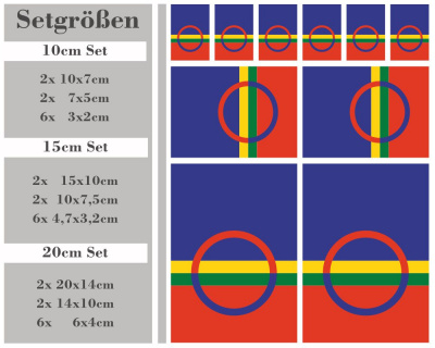 Aufkleber Set Lappland Autoaufkleber 10 Flaggen Set - Ansicht 2