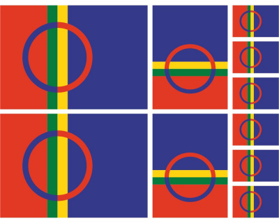 Aufkleber Set Lappland Autoaufkleber 10 Flaggen Set