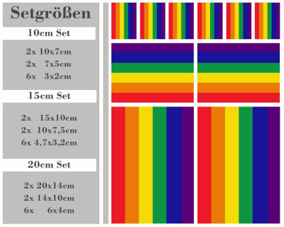 Regenbogenfahne Aufkleber | Peace Pride LGBTQ 10 Flaggen Set - Ansicht 4