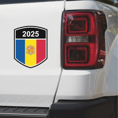 Andorra Wappen mit Jahreszahl Autoaufkleber - Ansicht 3