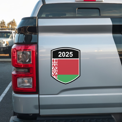 Belarus Wappen mit Jahreszahl Autoaufkleber - Ansicht 3