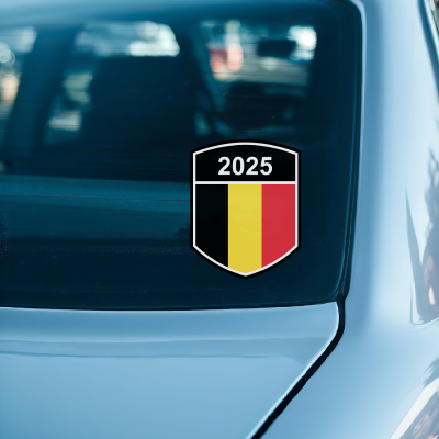 Belgien Wappen mit Jahreszahl Autoaufkleber - Ansicht 2