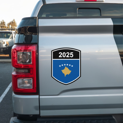 Kosovo Wappen mit Jahreszahl Autoaufkleber - Ansicht 3