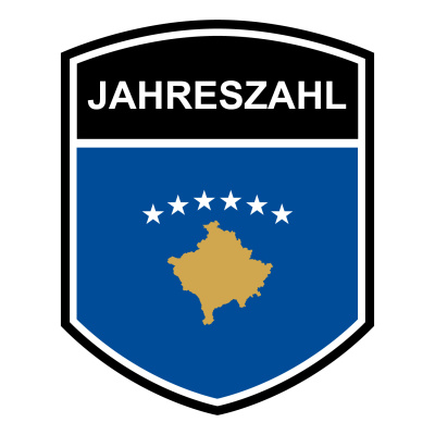 Kosovo Wappen mit Jahreszahl Autoaufkleber