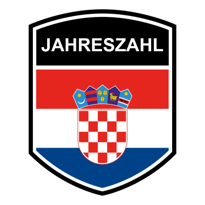 Kroatien Wappen mit Jahreszahl Autoaufkleber