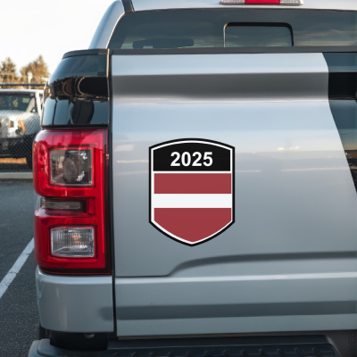 Lettland Wappen mit Jahreszahl Autoaufkleber - Ansicht 3
