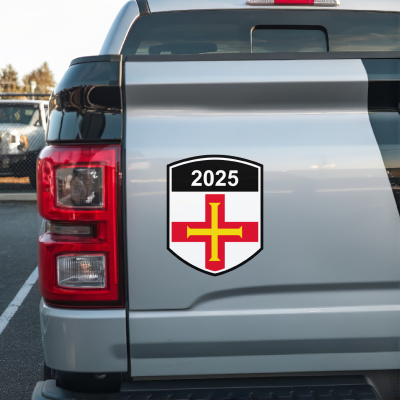 Guernsey Wappen mit Jahreszahl Autoaufkleber - Ansicht 3