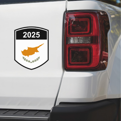 Republik Zypern Wappen mit Jahreszahl Autoaufkleber - Ansicht 3