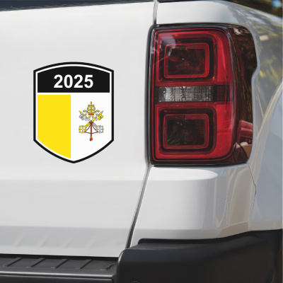 Vatikanstadt Wappen mit Jahreszahl Autoaufkleber - Ansicht 3