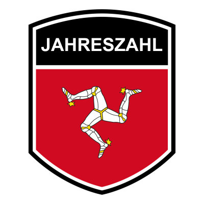 Isle of Man Wappen mit Jahreszahl Autoaufkleber