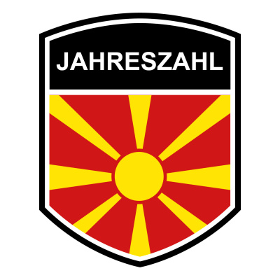 Nordmazedonien Wappen mit Jahreszahl Autoaufkleber