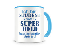 Tasse mit dem Motiv Ich bin Student Tasse Modellnummer  hellblau/hellblau