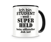 Tasse mit dem Motiv Ich bin Student Tasse Modellnummer  schwarz/schwarz