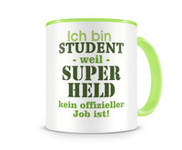 Tasse mit dem Motiv Ich bin Student Tasse Modellnummer  gr�n/gr�n