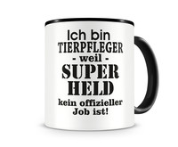 Tasse mit dem Motiv Ich bin Tierpfleger Tasse Modellnummer  schwarz/schwarz