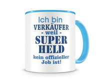 Tasse mit dem Motiv Ich bin Verkufer Tasse Modellnummer  hellblau/hellblau