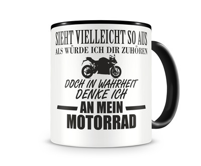 Tasse mit dem Motiv Ich denke an mein Motorrad Supersportler