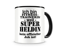 Tasse mit dem Motiv Ich bin Fitnesstrainerin Tasse Modellnummer  schwarz/schwarz