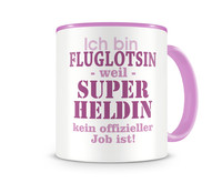 Tasse mit dem Motiv Ich bin Fluglotsin Tasse Modellnummer  rosa/rosa