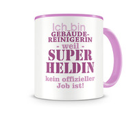 Tasse mit dem Motiv Ich bin Gebudereinigerin Tasse Modellnummer  rosa/rosa