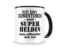Tasse mit dem Motiv Ich bin Konditorin Tasse Modellnummer  schwarz/schwarz