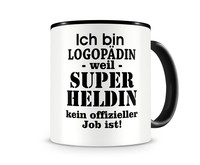 Tasse mit dem Motiv Ich bin Logopdin Tasse Modellnummer  schwarz/schwarz