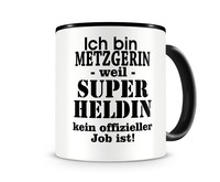 Tasse mit dem Motiv Ich bin Metzgerin Tasse Modellnummer  schwarz/schwarz