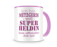 Tasse mit dem Motiv Ich bin Metzgerin Tasse Modellnummer  rosa/rosa
