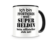 Tasse mit dem Motiv Ich bin Pfrtnerin Tasse Modellnummer  schwarz/schwarz