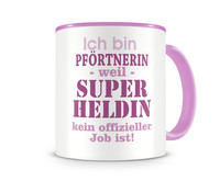 Tasse mit dem Motiv Ich bin Pfrtnerin Tasse Modellnummer  rosa/rosa