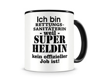 Tasse mit dem Motiv Ich bin Rettungssanitterin Tasse Modellnummer  schwarz/schwarz