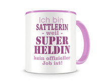 Tasse mit dem Motiv Ich bin Sattlerin Tasse Modellnummer  rosa/rosa