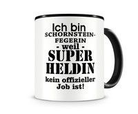 Tasse mit dem Motiv Ich bin Schornsteinfegerin Tasse Modellnummer  schwarz/schwarz