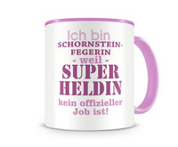 Tasse mit dem Motiv Ich bin Schornsteinfegerin Tasse Modellnummer  rosa/rosa