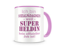 Tasse mit dem Motiv Ich bin Sozialpädagogin Tasse Modellnummer  rosa/rosa