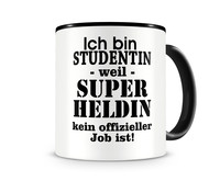 Tasse mit dem Motiv Ich bin Studentin Tasse Modellnummer  schwarz/schwarz