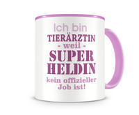 Tasse mit dem Motiv Ich bin Tierrztin Tasse Modellnummer  rosa/rosa