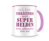 Tasse mit dem Motiv Ich bin Verkuferin Tasse Modellnummer  rosa/rosa