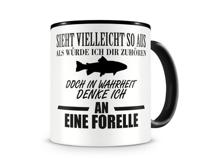 Tasse mit dem Motiv Ich denke an eine Forelle