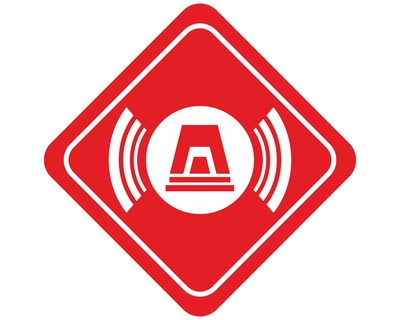 Alarmgesichert Viereck Rot Aufkleber - Ansicht 1
