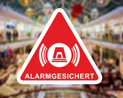 Alarmgesichert Dreieck Rot Aufkleber