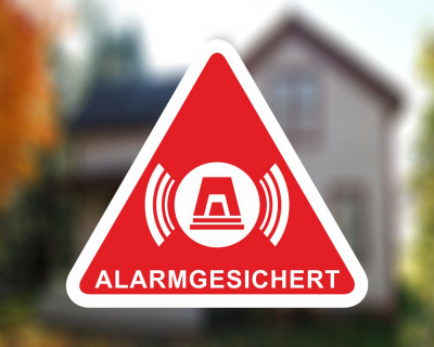 Alarmgesichert Dreieck Rot Aufkleber - Ansicht 3